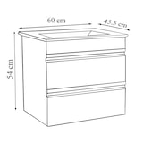 thumbnail of VCM Badmöbel Waschtisch Silora Weiß H. 54 x B. 60 x T. 46 cm