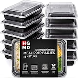 thumbnail of HGMD Meal Prep Bakjes - 15 stuks - 1 compartiment - Lunchbox - Diepvriesbakjes - Vershoudbakjes - Plastic Vershouddoos - 1L - BPA vrij