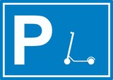thumbnail of E-Scooter Parkplatz Aufkleber waagerecht A7 (74x105mm)