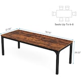 thumbnail of Mesa de comedor rectangular Tribesigns, 200 cm de largo, para 6 a 8 personas, color negro