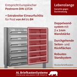 thumbnail of AL Briefkastensysteme 14 Fächer Premium Edelstahl Stand Briefkasten Anlage für Post A4 modern, robust, wetterfest, Artikelnummer: 132V14S3