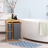 thumbnail of HOMCOM Cesto Portabiancheria con 3 Scomparti in Tessuto e Bambù