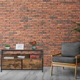 thumbnail of Relaxdays TV Board, Industrial, HxBxT: 48,5 x 93 x 41,5 cm, Metall, Holzoptik, 2 Schubladen, Fernsehtisch, braun/schwarz