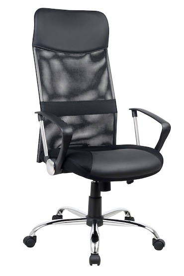 SIGMA Sedia da ufficio EC13, plastica/cromo, altezza del sedile regolabile, nero