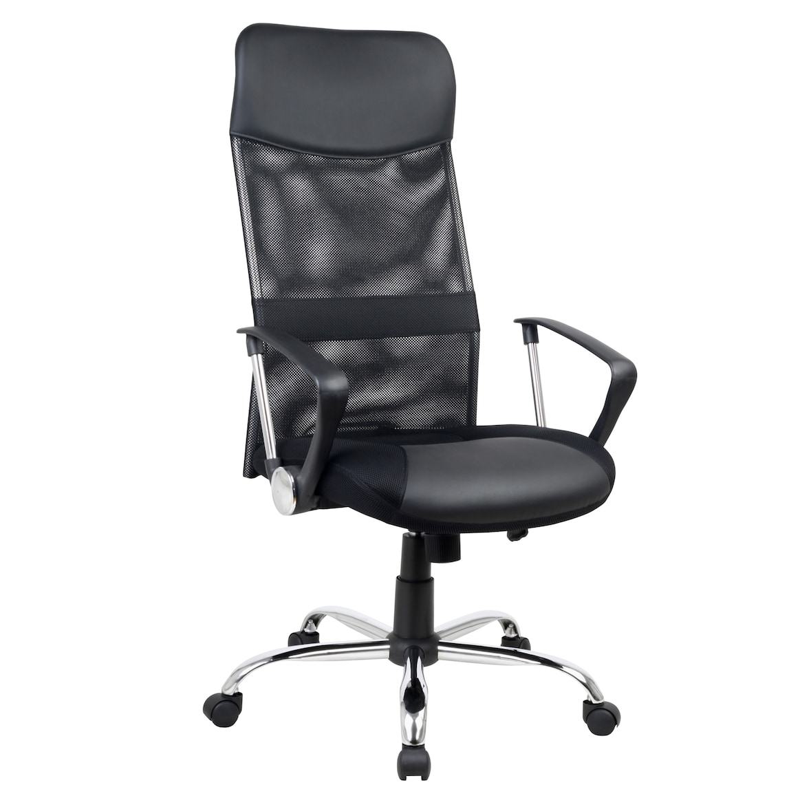 SIGMA Sedia da ufficio EC13, plastica/cromo, altezza del sedile regolabile, nero