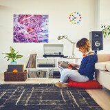 thumbnail of Relaxdays Wanduhr DIY, Uhr Wandtattoo zum Aufkleben, Zifferblatt Regenbogen, Größe variabel, Kinder- & Wohnzimmer, bunt