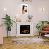 thumbnail of LUENA - Lareira elétrica autônoma com aquecimento de piso LED - 23' - Branco alto brilho - 110 x 89,7 x 30