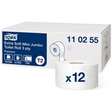 thumbnail of Tork Premium Mini Jumbo Toilettenpapier T2 3-lagig 110255 12 Rollen à 600 Blatt