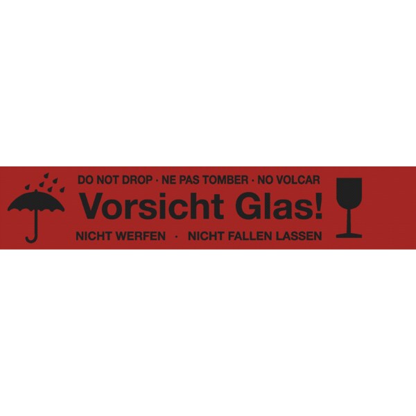 Paketband, "Vorsicht Glas!" - Rolle à 66 m - 50 mm