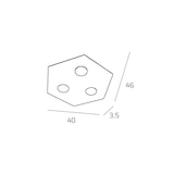 thumbnail of Toplight Plafoniera da soffitto esagonale Hexagon 3 luci max 9W con attacco GX53, struttura colore sabbia, design moderno 40x46x3cm
