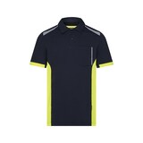 thumbnail of DASSY® Veracruz Poloshirt, Logix, Mesheinsätze, OEKO-TEX®, Veredelung nachtblau/neongelb L