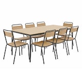 thumbnail of Gartentischset aus Metall und Polywood mit 8 grauen Stühlen