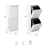 thumbnail of ARREGUI Basic CR201-B Cubo de basura y reciclaje de acero de 2 cubos, mueble de reciclaje, 2 x 17 L (34 L), blanco