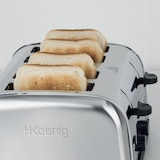 thumbnail of H.Koenig Tostapane grill 4 fette in acciaio inox TOS14 Ampie fessure, 6 livelli di doratura, Scongelamento,  Tostatura, Facile pulizia, 1500 W