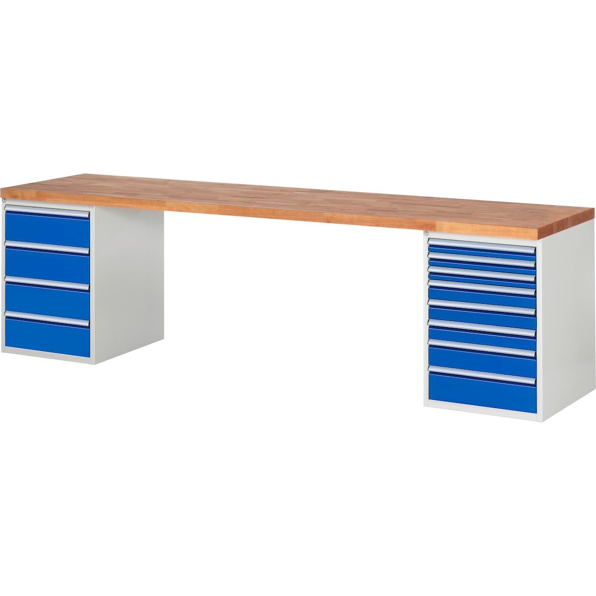 PROREGAL Werkbank Serie 7000 - Modell 7822 | HxBxT 89x300x70cm | 12x Schublade | Schubladenmaße 3x60 + 3x90 + 1x120 + 4x180mm