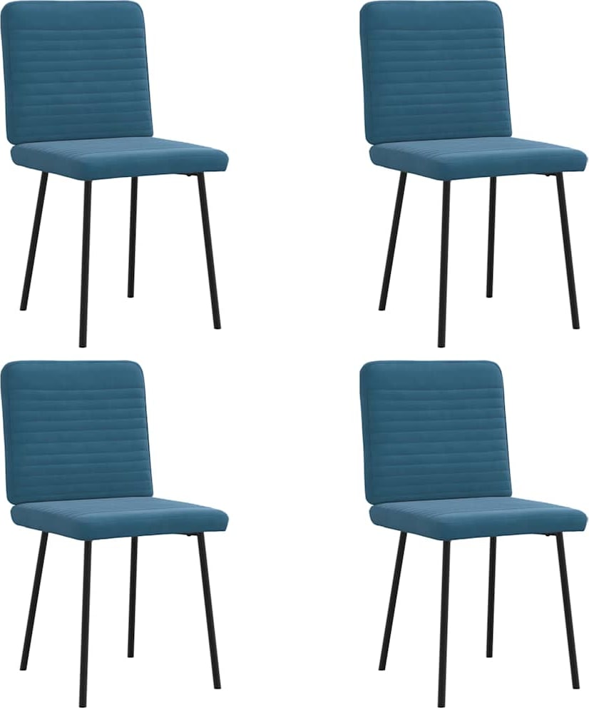 vidaXL Esszimmerstühle 4 Stk. Blau Samt