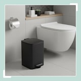 thumbnail of Relaxdays Mülleimer Küche, 20 Liter, Absenkautomatik, entnehmbarer Inneneimer, mattes Metall, eckiger Treteimer, schwarz