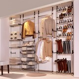 thumbnail of vidaXL Teleskop-Garderobe mit Regalen Aluminium