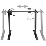 thumbnail of tectake Cadre de bureau assis debout, réglable en hauteur électriquement 85-129x65x71-121cm - noir - 403001