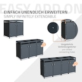 thumbnail of ML-Design Mülltonnenbox 4er mit Pflanzdach für 4 Mülltonnen, 240L 264x80x124cm Anthrazit, Stahl, wetterfest, Abschließbare Mülltonnenverkleidung mit