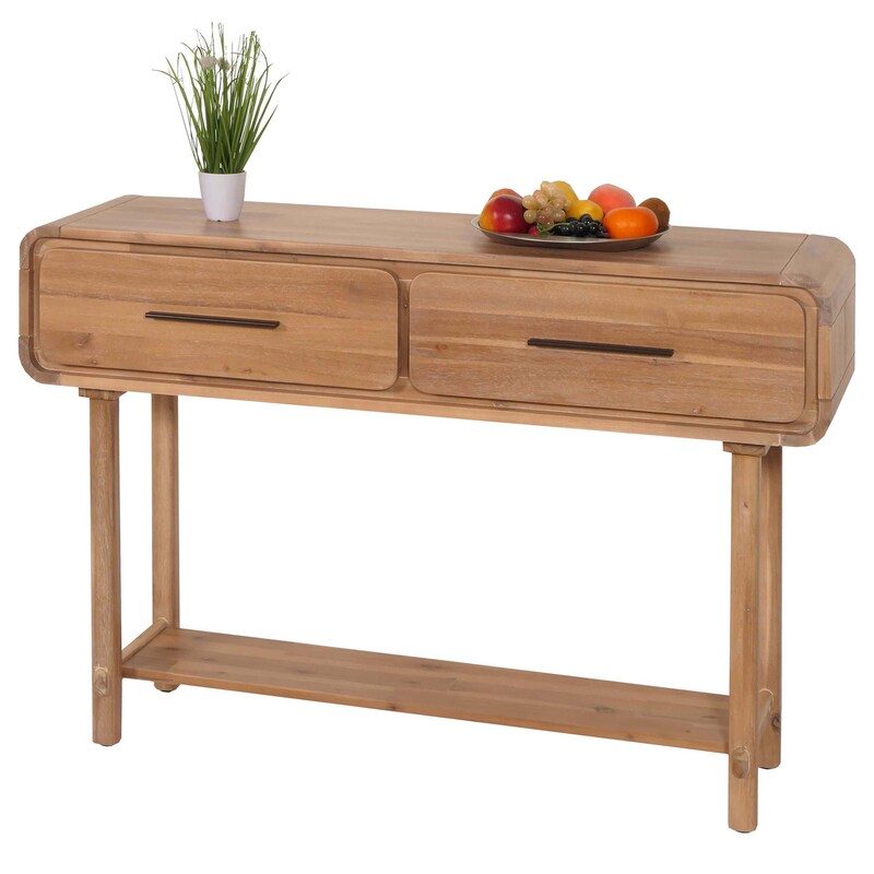 COSTWAY Bijzettafel, hout, bruin, 79 x 32 x 86 cm