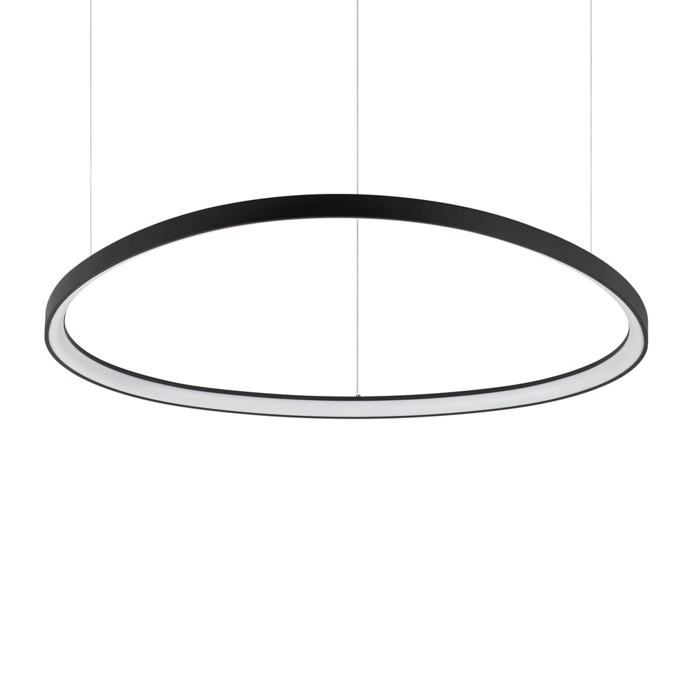gemini sp d105 on-off 3000k, luminária de suspensão circular em alumínio branco com luz led, ideal lux