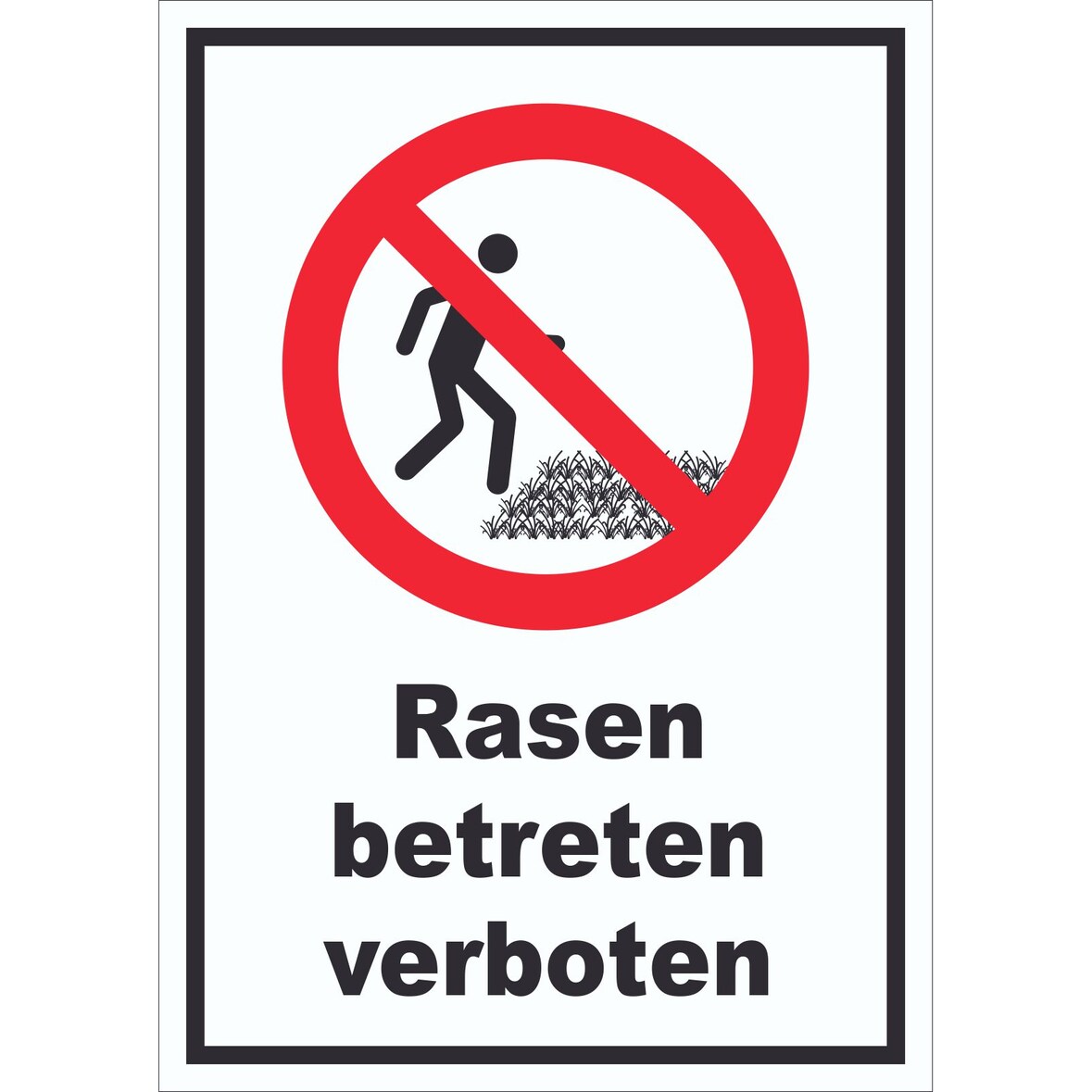 Rasen betreten verboten Schild A4 Rückseite selbstklebend