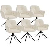 thumbnail of tectake Draaibare fauteuil Lenia, gestoffeerd - 6-delige set Fluweel crème/zwart