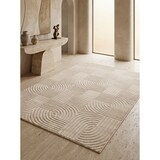 thumbnail of Teppich Kurzflor 3D-Effekt Modern Waschbar Strapazierfähig Esszimmer Flur OEKO-TEX Beige 160x230 cm Gekettelt – ILLER von Kadima Design