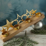 thumbnail of Teelichthalter goldene Sterne Kerzenständer für  4 Teelichter o. LED Teelichter