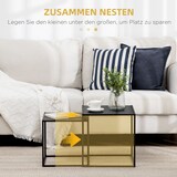 thumbnail of Couchtisch Set 2er Stahl Schwarz 40x40x40  quadratische Tischplatten modern vielseitig kombinierbar stabile Konstruktion bis 10 kg je Tisch