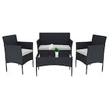 thumbnail of Arreditaly Set Di Mobili da Giardino Salotto Salottino in Rattan 4 Posti Tavolino E Ripiano In Vetro 2 Poltrone e Divano 2 Posti Per Giardino Nero