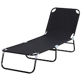 thumbnail of Outsunny Tumbona Plegable Reclinable con Ángulo Ajustable de 5 Posiciones para Jardín Exterior Piscina Terraza Camping Carga 120 kg 190x56x28 cm Negro
