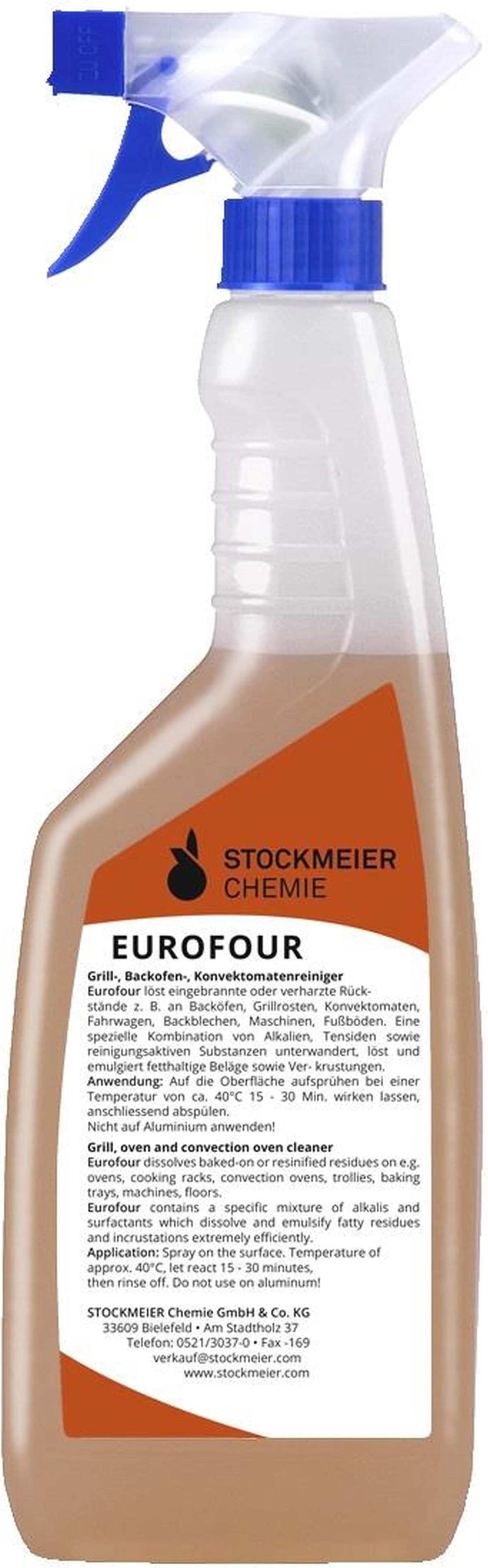 Eurofour Backofenreiniger - 12 x 750 ml Flasche - Grill- + Backofenreiniger