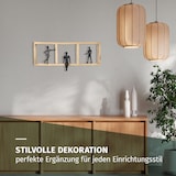 thumbnail of Dekofigur Moments Schwarz 52,5 cm Mangoholz Aluminium Wandfigur mit drei Figuren Symbol für Gemeinschaft Begegnung Zusammenhalt Dekoration Handarbeit