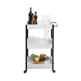 thumbnail of Carrello di servizio HWC-H22, carrello da cucina, carrello bar, carrello da tè, carrello laterale, legno massiccio ~ bianco shabby