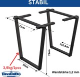 thumbnail of DanDiBo 2x Tischbeine Metall Schwarz 72 x 72 cm Tischgestell Höhenverstellbar 96668 Tischfüße Möbelfüße Tischkufen Esstisch Beine