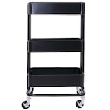 thumbnail of Carrello di servizio HWC-C64, carrello da cucina bar carrello da tè carrello da trasporto carrello ~ nero senza maniglia