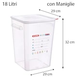 thumbnail of Araven vierkante container van 18 liter, 28x28x32 cm, PP, met luchtdicht deksel.