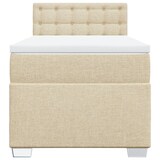 thumbnail of vidaXL Boxspringbett mit Matratze Creme 100x200 cm Stoff