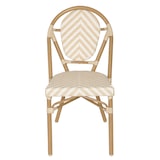 thumbnail of Chaise de terrasse style bistrot parisien en aluminium et rotin beige
