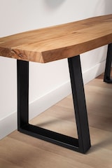 thumbnail of Garderobenbank FineBuy Sitzbank Akazie Massivholz 120 cm Baumkante Flurbank