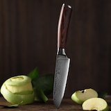 thumbnail of Wakoli EDIB Kleines Santokumesser aus Damast I 12cm Klinge I Pakka Griff