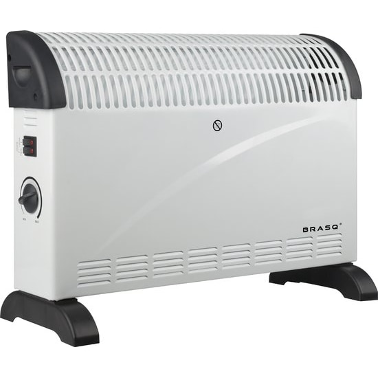 BRASQ Elektrische Convectorkachel - Verstelbare thermostaat - 750/1250/2000 watt - Verwarming - Wit