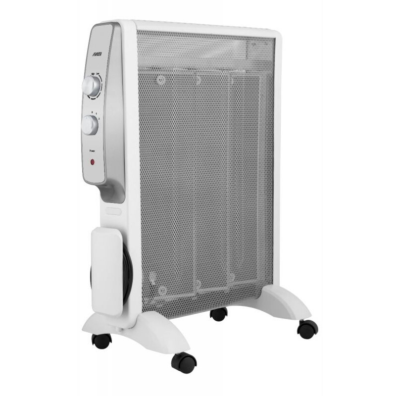 Aquecedor Mica MEI MH 6010, protecção contra sobreaquecimento, 50 x 65,5 x 12,5 cm, 1500W, branco