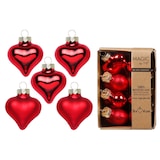 thumbnail of Christbaumschmuck Mini-Weihnachtskugeln Herz 4 cm rot 8 Stück