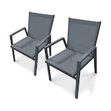 thumbnail of Lot de 2 fauteuils de jardin empilables en aluminium gris anthracite - FLORIDE