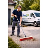 thumbnail of Qualitäts Straßenbesen 40cm Breit mit Teleskopstiel Stiel stufenlos ausziehbar Besen mit roten Kunststoffborsten Straßenschrubber Schrubberbesen