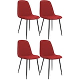 thumbnail of Set van 4 eetkamerstoelen Maryam rood/Stof