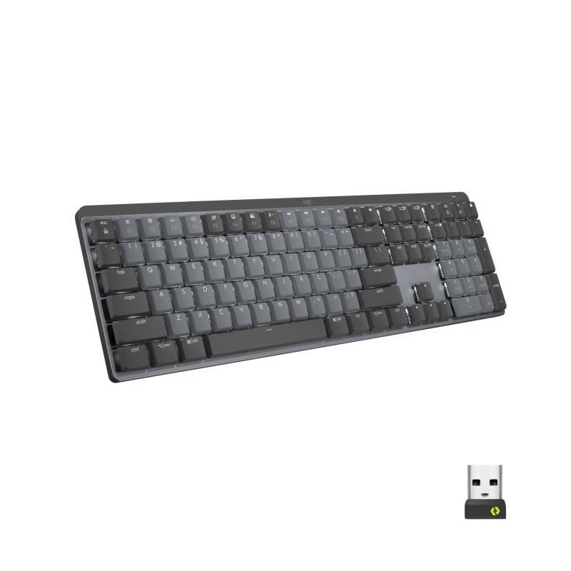 Logitech - Clavier Sans Fil - Mx - Mecanique - Retroeclaire Performant - Graphite